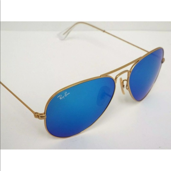 Ray-Ban Other - NEW Ray-Ban RB 3025 Aviator Gold Blue Flash 58 mm